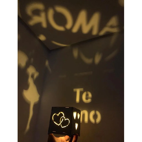 Caixa Luminaria Luminosa Namorados Amor Presente Mdf