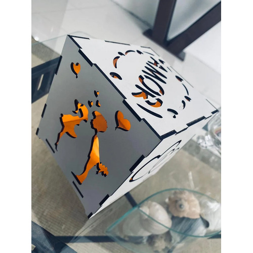 Caixa Luminaria Luminosa Namorados Amor Presente Mdf