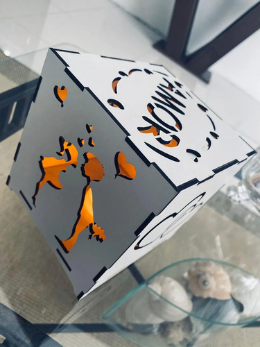 Caixa Luminaria Luminosa Namorados Amor Presente Mdf
