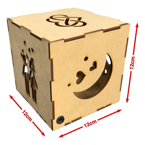 Caixa Luminária Mdf Personalizada Cubo Presente Namorados