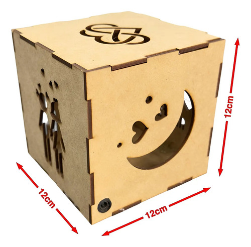 Caixa Luminária Mdf Personalizada Cubo Presente Namorados