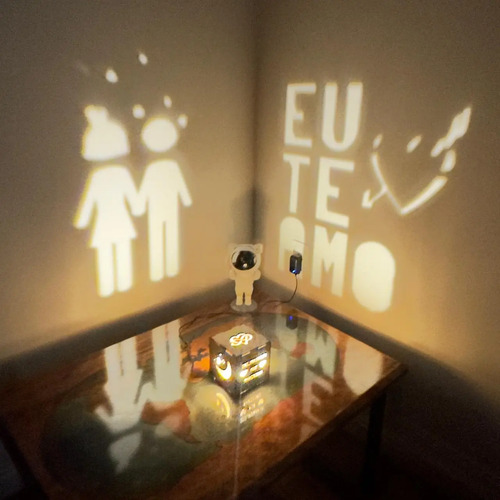 Caixa Luminária Mdf Personalizada Cubo Presente Namorados