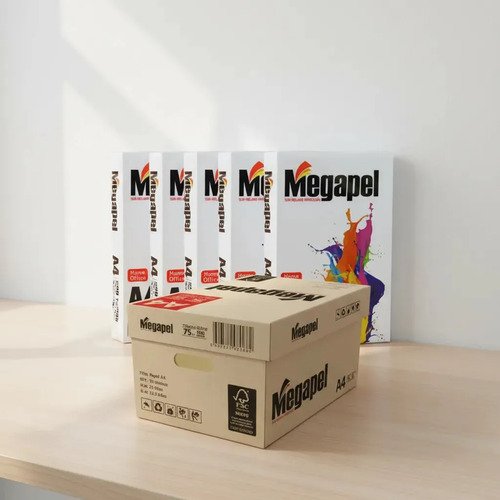 Caixa Papel A4 Sulfite Megapel 75g 5000 Folhas 10 Pacotes Branco