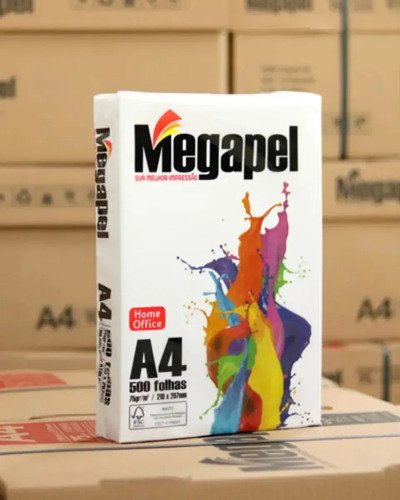 Caixa Papel A4 Sulfite Megapel 75g 5000 Folhas 10 Pacotes Branco