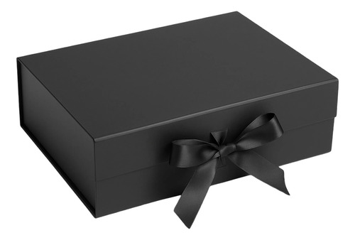 Caixa presente premium magnetica e laco 28x20x9cm preta