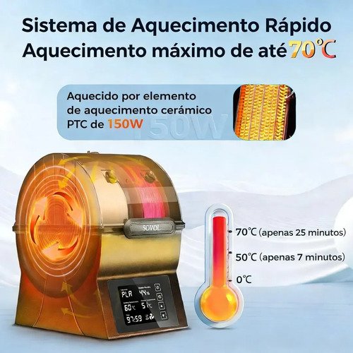 Caixa Secadora Dupla Para Filamento De Impressora 3d Com Controle De Umidade