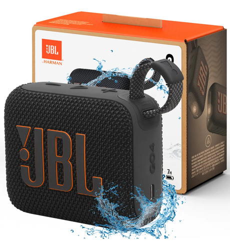 Caixa som bluetooth jbl go 4 portatil original prova dagua