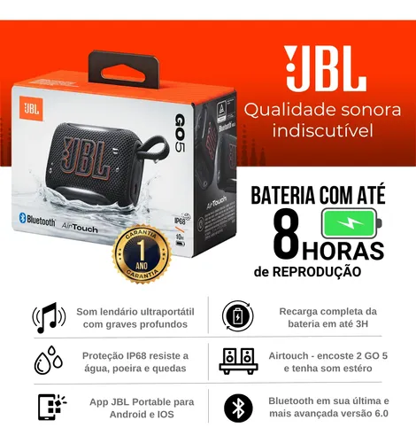 Caixa Som Jbl Go 5 Bluetooth Portátil Original Prova D'água