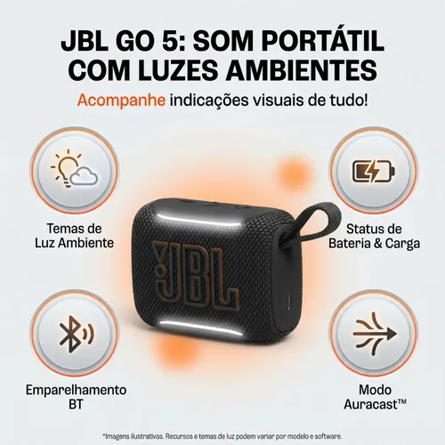 Caixa Som Jbl Go 5 Bluetooth Portátil Original Prova D'água