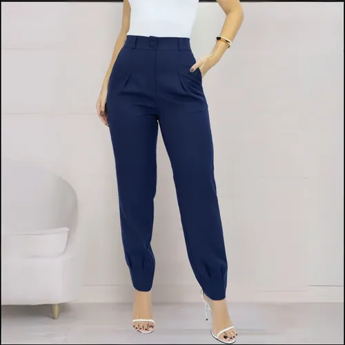 Calca alfaiataria feminina cenoura casual basic skinny bolso