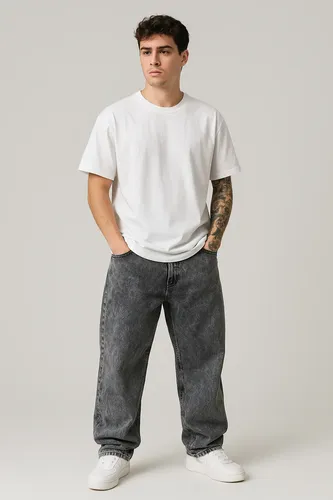 Calça Balão Jeans Masculina Baggy Larga Streetwear Estonada