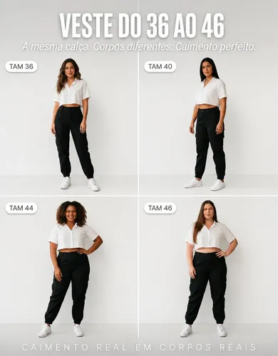 Calça Cargo Jogger Jeans Feminina Com Bolso Lateral Premium