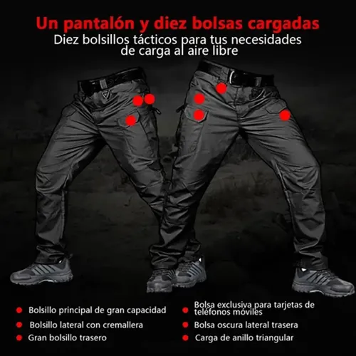 Calça Cargo Tática Masculina Impermeável Ripstop Trekking