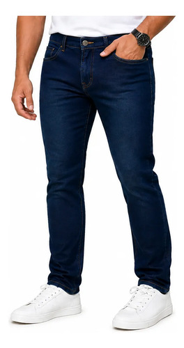 Calca jeans masculina basica tradicional premium lycra