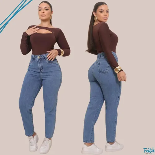 Calça Jeans Mom Feminina Cintura Alta Conforto E Estilo