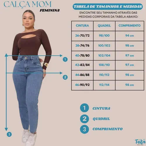 Calça Jeans Mom Feminina Cintura Alta Conforto E Estilo