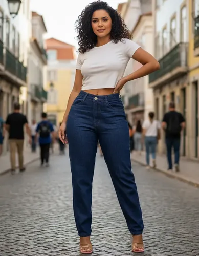 Calça Jeans Mon Cintura Alta Feminina Blogueira Premiun