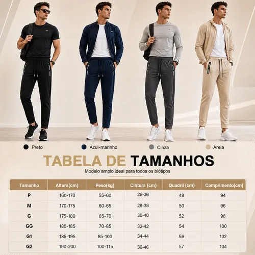 Calça Jogger Tactel Masculina Slim Academia Treino Esporte