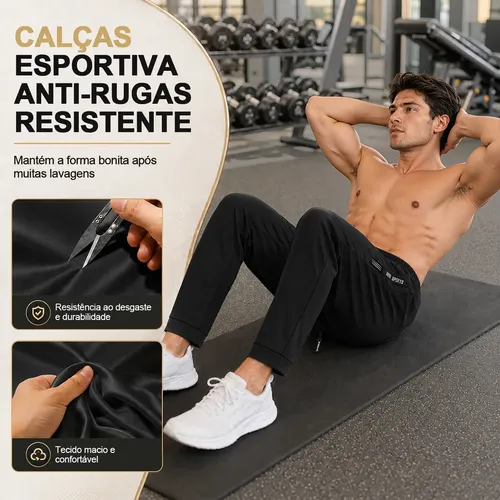 Calça Jogger Tactel Masculina Slim Academia Treino Esporte