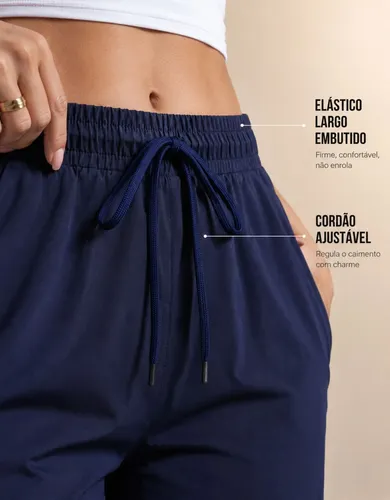 Calça Jogger Tactel Soltinha Moda Fitness Joggings Esportiva