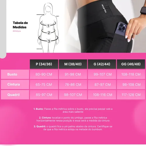 Calça Legging Com Bolso Fitness Feminino Atletyca