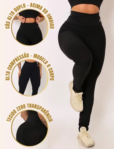 Calça Legging Fitness Zero Transparência Cintura Alta Koenig