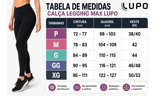 Calça Legging Lupo Fitness Não Fica Transparente Compressão