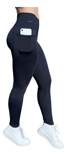 Calca legging suplex poliamida c bolso lateral corrida