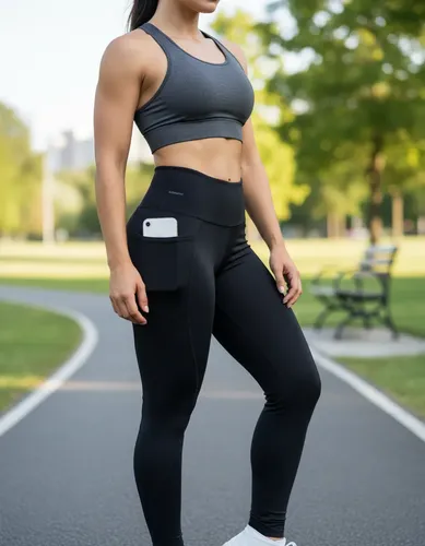 Calça Legging Suplex Poliamida C/ Bolso Lateral Corrida