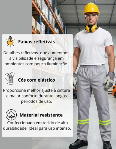 Calça Masculina De Brim Ideal Para Trabalho Uniforme