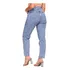 Calça Mom Jeans Feminina Cintura Alta Marmorizada