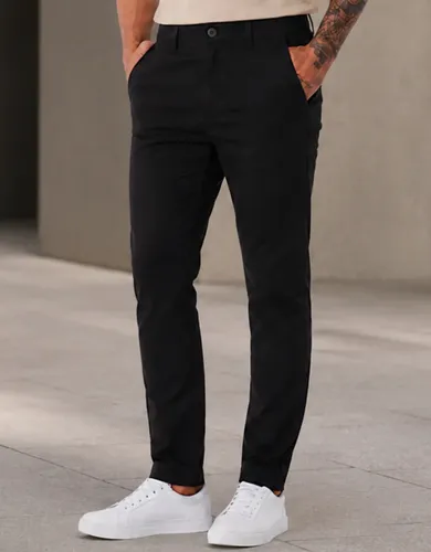 Calca sarja masculina social slim elastano bolso embutido
