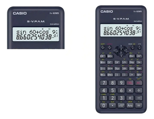 Calculadora Científica Casio Fx-82ms 2nd Edition Com 240 Funções Segunda Edição S-V.P.A.M. Acompanha Capa Cor Preto