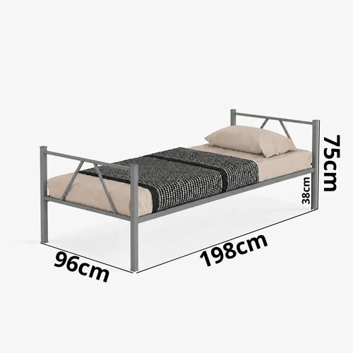 Cama Beliche Solteiro Klm Aço Reforçado Tubular Cor Preto Beliche Rubi