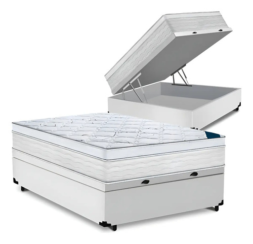 Cama box bau casal colchao toronto mola ensacada d33 32cm co
