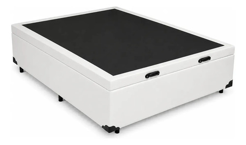 Cama Box Baú Casal + Colchão Toronto Mola Ensacada D33 32cm Cor Branco