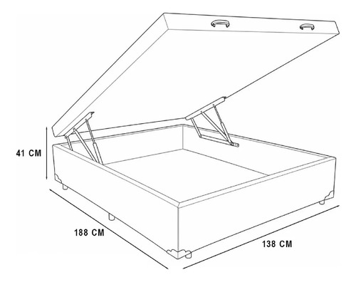 Cama Box Baú Casal + Colchão Toronto Mola Ensacada D33 32cm Cor Branco