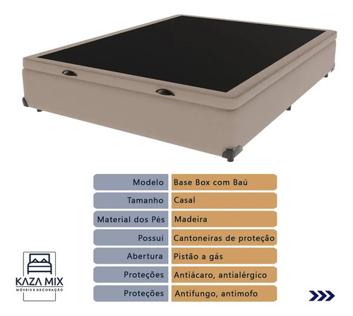 Cama box baú Ortobom Airtech Springpocket casal colchão bege