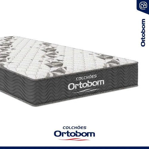 Cama Box Baú Solteiro Ortobom Com Colchão Espuma D33 Firme Cinza