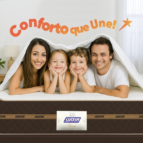 Cama Box Casal Colchão Molas Flora Marrom/Branco 138x188x60cm