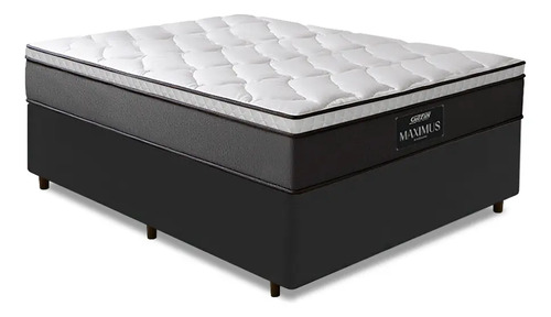 Cama box casal gazin maximus molas ensacadas cinzapreto