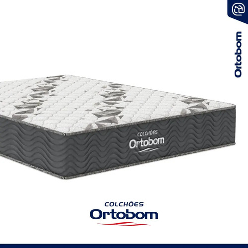 Cama Box Casal Ortobom Com Colchão Espuma D33 Cinza Firme Antiácaro