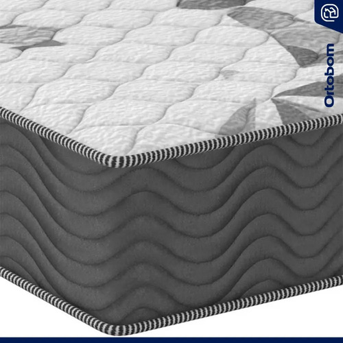 Cama Box Casal Ortobom Com Colchão Espuma D33 Cinza Firme Antiácaro