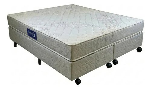 Cama Box + Colchão Queen Sonan D33 Double Face 158x198x45cm Cinza
