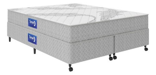 Cama Box + Colchão Queen Sonan D33 Double Face 158x198x45cm Cinza