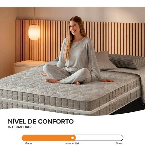 Cama Box Com Baú Preta Solteiro King + Colchão Alabama 96cm Preto
