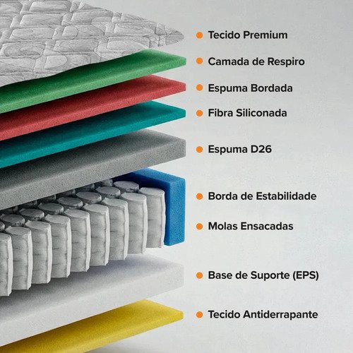Cama Box Com Baú Preta Solteiro King + Colchão Alabama 96cm Preto