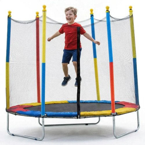 Cama elastica infantil pula pula 18m trampolim com ziper