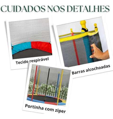 Cama Elástica Infantil Pula Pula largura 1,80m X altura 1,60m Trampolim Desmontável Eloria