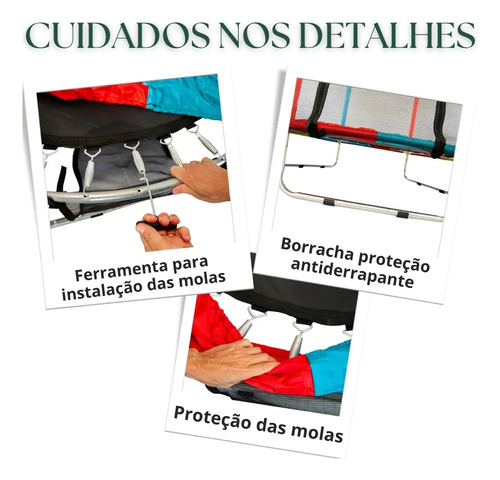 Cama Elástica Infantil Pula Pula largura 1,80m X altura 1,60m Trampolim Desmontável Eloria